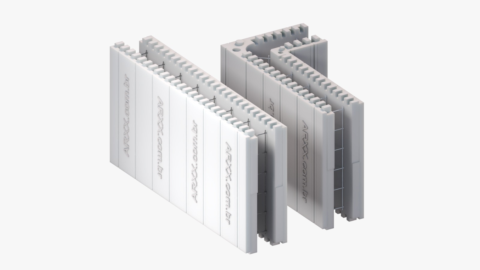 Parede EPS: EPS + concreto armado + EPS (imagem ilustrativa)